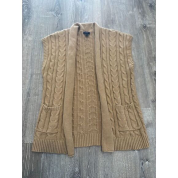 Chaps Denim Women's Openfront Cable Knit Cardigan Sweater‎ Cotton XL - Picture 1 of 3